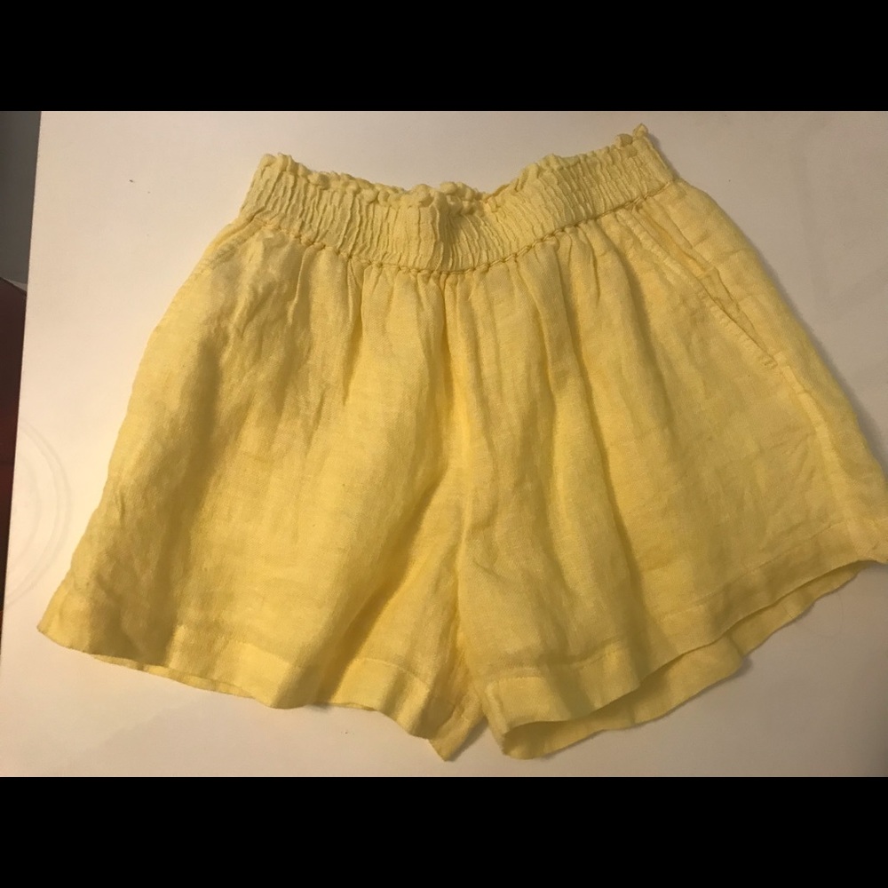 JOIE Yellow Linen Shorts - XS